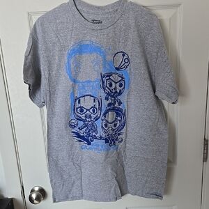 Marvel Gray and Blue Cartoon Character Short Sleeve Tee